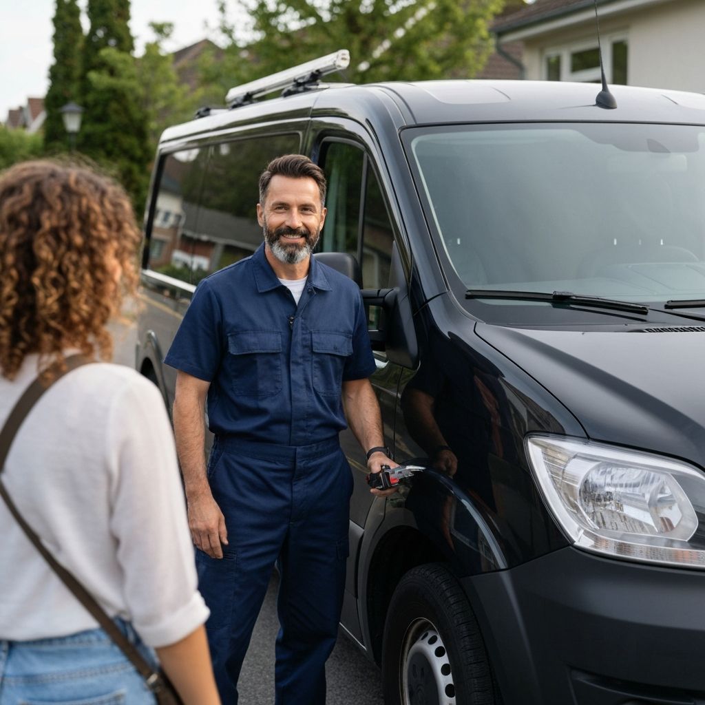 Professional locksmith near me arriving for emergency locksmith service in local area